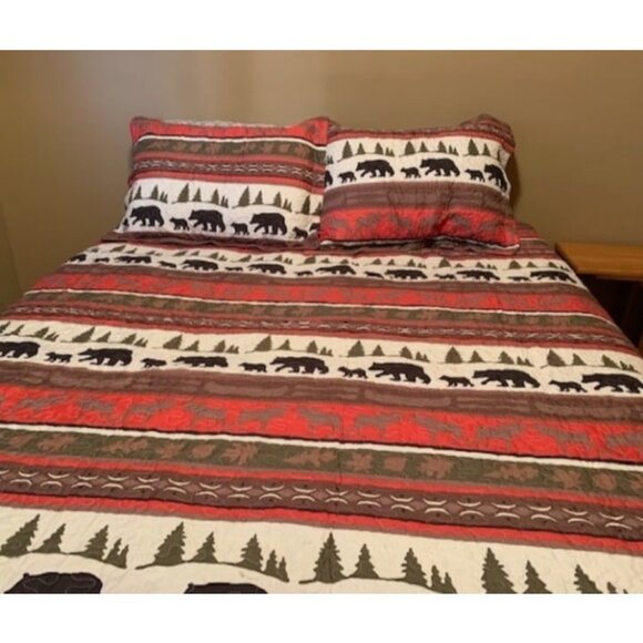 Rustic Cabin Country Bedding Set, Microfiber Quilt, Rustic Cabin - Picture 1 of 1